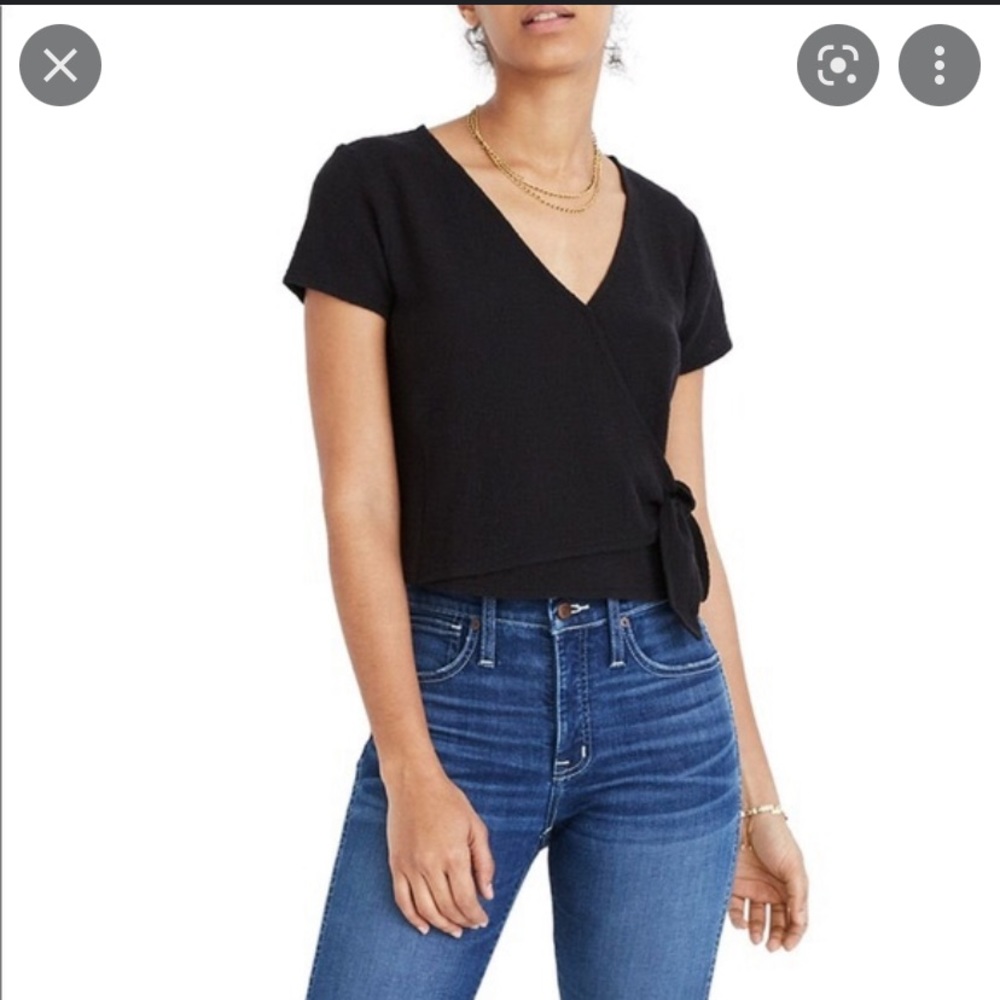 Madewell Wrap Front Short Sleeve Top - Picture 1 of 2